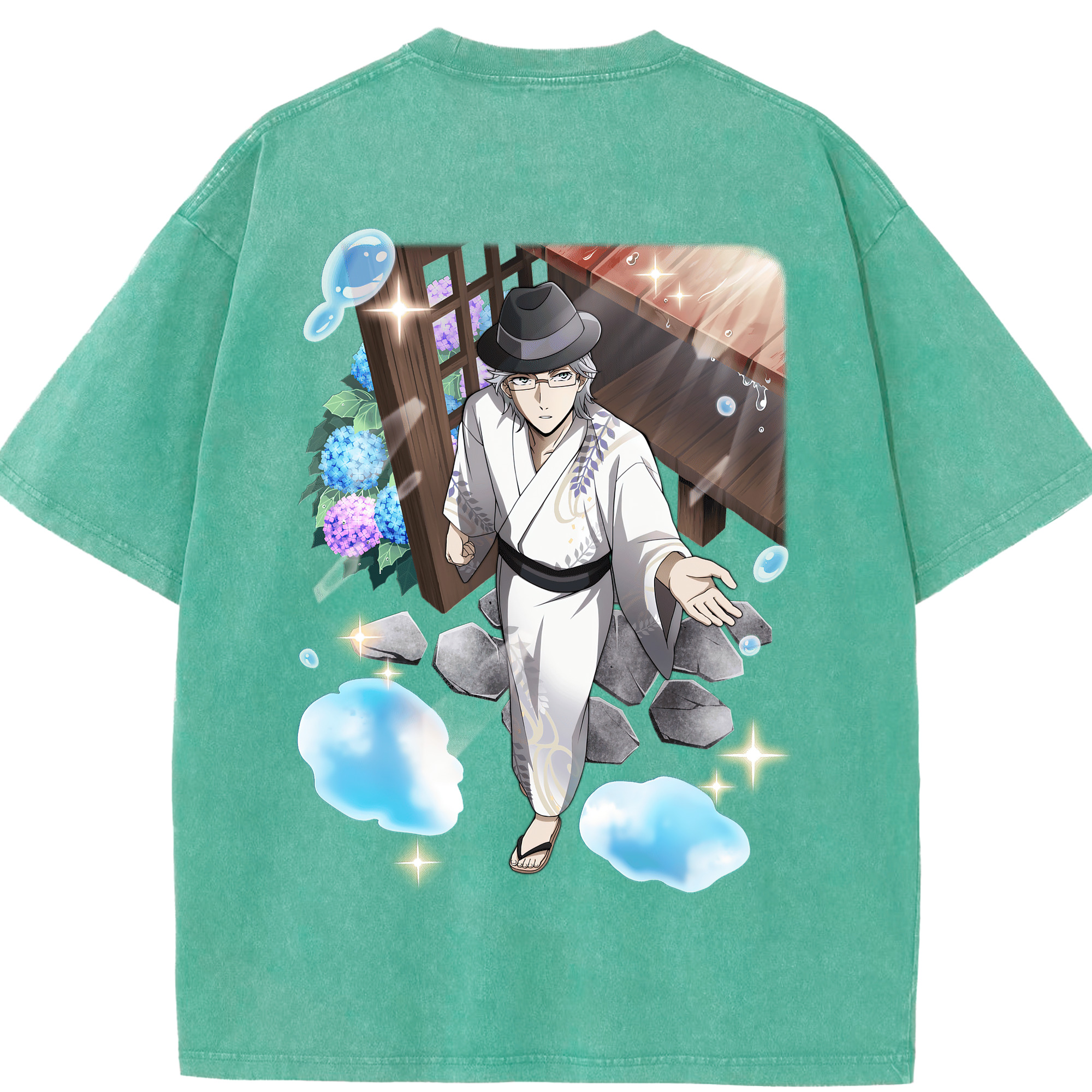 （画像用） 文豪ストレイドッグス Bungo Stray Dogs 綿100% ヴィンテージ風 半袖Tシャツ（背面プリント）
